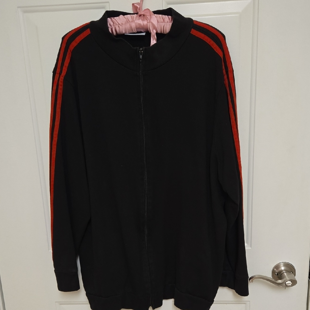 Black Jacket with Red Stripes